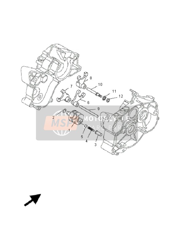 Yamaha DT50R-SM 2008 Shift Cam & Fork for a 2008 Yamaha DT50R-SM